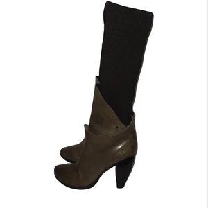 Marsell Two-Tone Brown and Black Heeled Boots